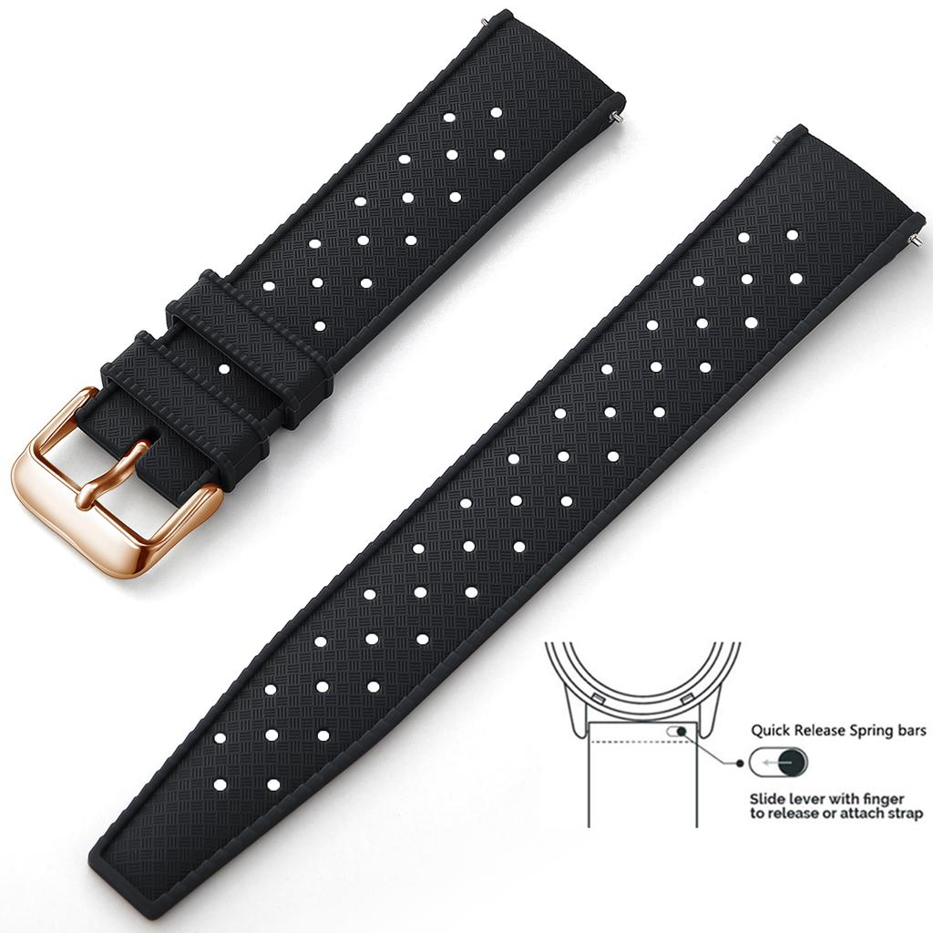 Tropical Silicone Watch Band Quick Release Watch Band 18mm 20mm 22mm Rubber Tropic Smart Watch Strap Waterpfroof Muti-Color
