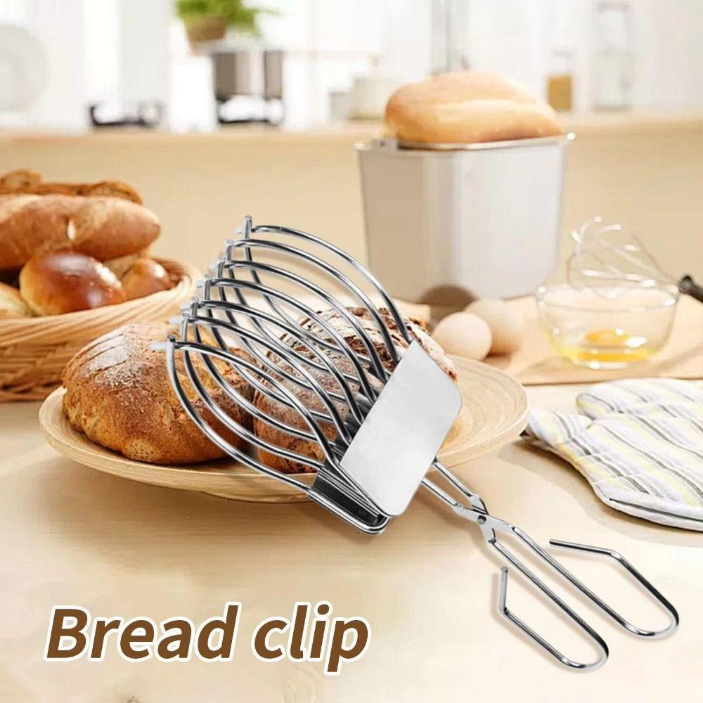 Stainless Steel Meat Bread Slicing Tong Portable Food Holder Handheld  Vegetable Slicing