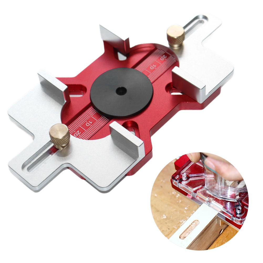 

Woodworking 2-in-1 Slotted Invisible Fastener Slotting Bracket Router Base Mortising Jig Trimmer Router Tool Fastening Bracket