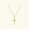 Neuer Sterling Silber Gold Schwert Kleiner Anhänger Lange Kette Halskette Schlicht Hochzeit Rock Punk Dünner Schmuck Geschenk