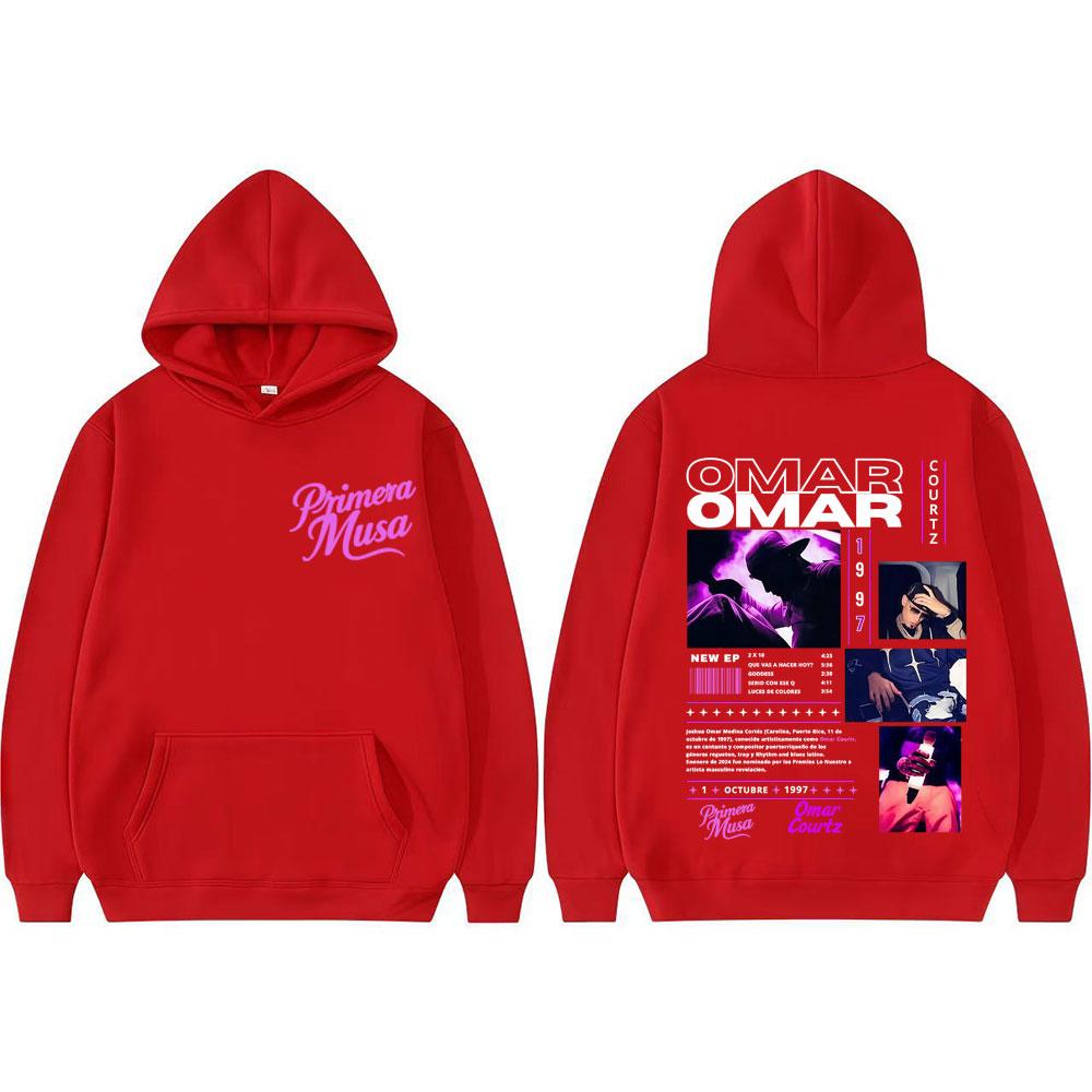 Omar Courtz Primera Musa Album Tour Graphic Hoodies Men Women Oversized Vintage Hip Hop Punk Hoodie Casual Sweatshirt Streetwear