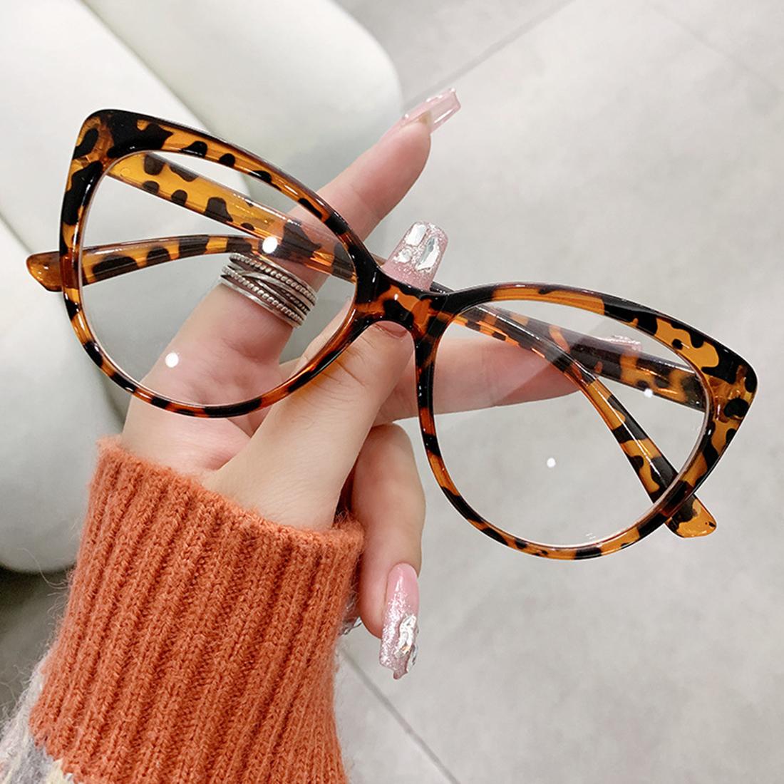 

Glasses Women Retro Anti-Blue Light Cat Eye Frame Glasses Vintage Computer Eye Production Eyeglasses Classic Plain Spectacles