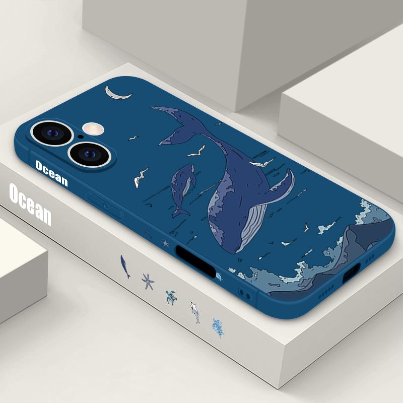 Shark Animal Patterned Phone Case For Samsung Galaxy S25 Ultra S24 S23 S22 Plus S21 FE A15 A16 A35 A36 A54 A55 A56 5G Shockproof Soft TPU Lanyard Case
