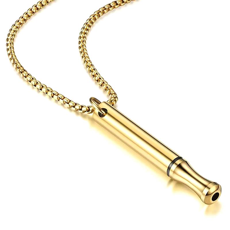 Stainless Steel Mindfulness Breathing Necklace For Women Men Relief Anxiety Pendant Stress Panic Attack Relief Meditation Tool