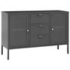 VidaXL Buffet Anthracite 105x35x70 cm Acier et verre trempé