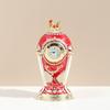 Russian Enamel Easter Egg Jewelry Box Handmade Metal Craft Gift for Women