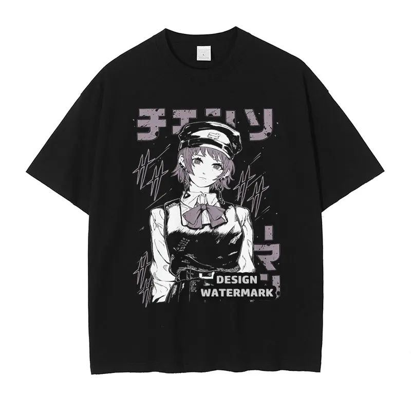 

High Street Anime Chainsaw Man T Shirts Oversized Kobeni T-shirt Manga Denji Power Reze T Shirt Makima Tops Tees Unisex 4XL