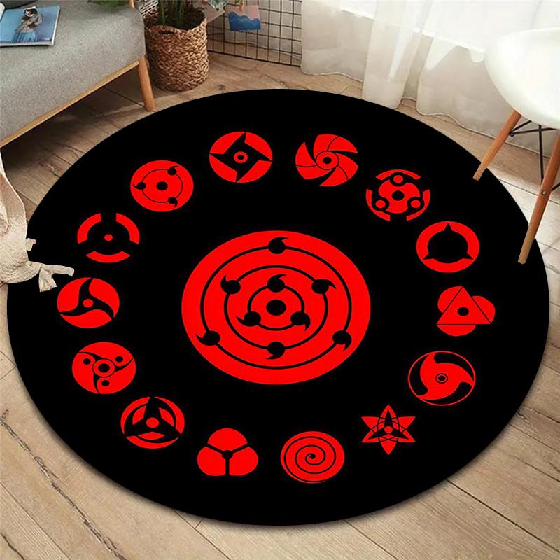 Naruto Round Area Rug Carpet Rug For Living Room Bedroom Sofa Playroom Decor Nonslip Floor Mat