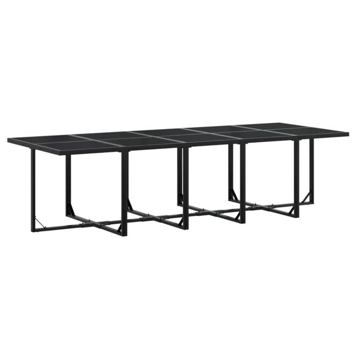 VidaXL Ensemble à manger de jardin 15 pcs noir résine tressée, ensemble de salle à manger d'extérieur, meuble de salle à 3295041