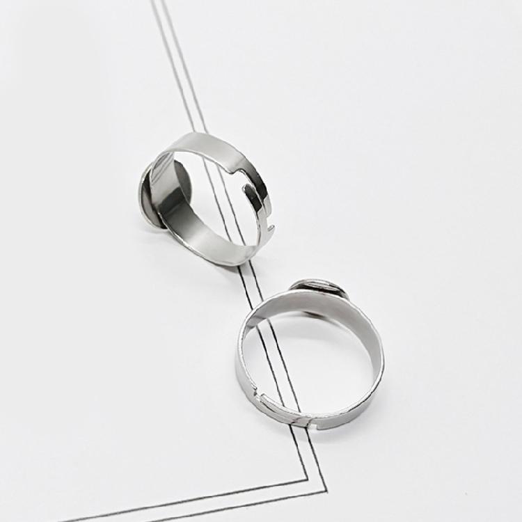 10 peças Bases de Anéis de Aço Inoxidável Anéis Ajustáveis de Aço Inoxidável Resistentes Montagens Para Criar Joias Únicas