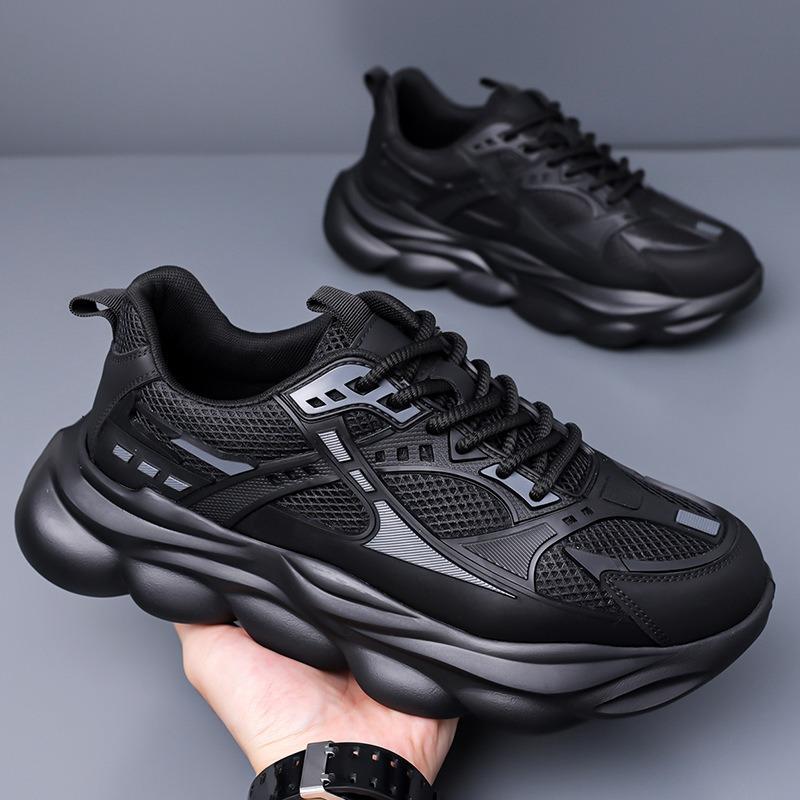 Men's shoes autumn new casual heightening thick-soled breathable trend men's running sports little white dad trendy shoes