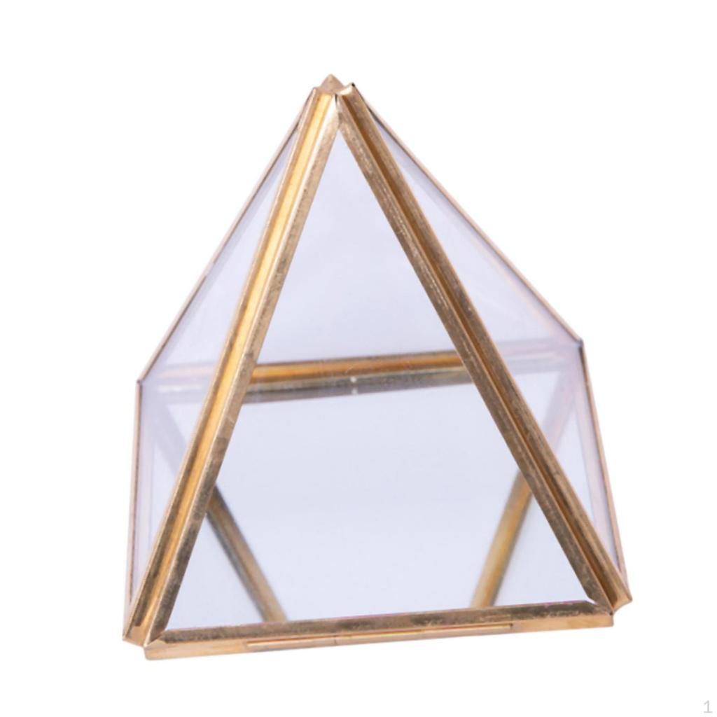 Schmuckschatulle aus Glas Dekoratives Geschenk Modern Geometrisch Staubdicht Vitrine Andenken für