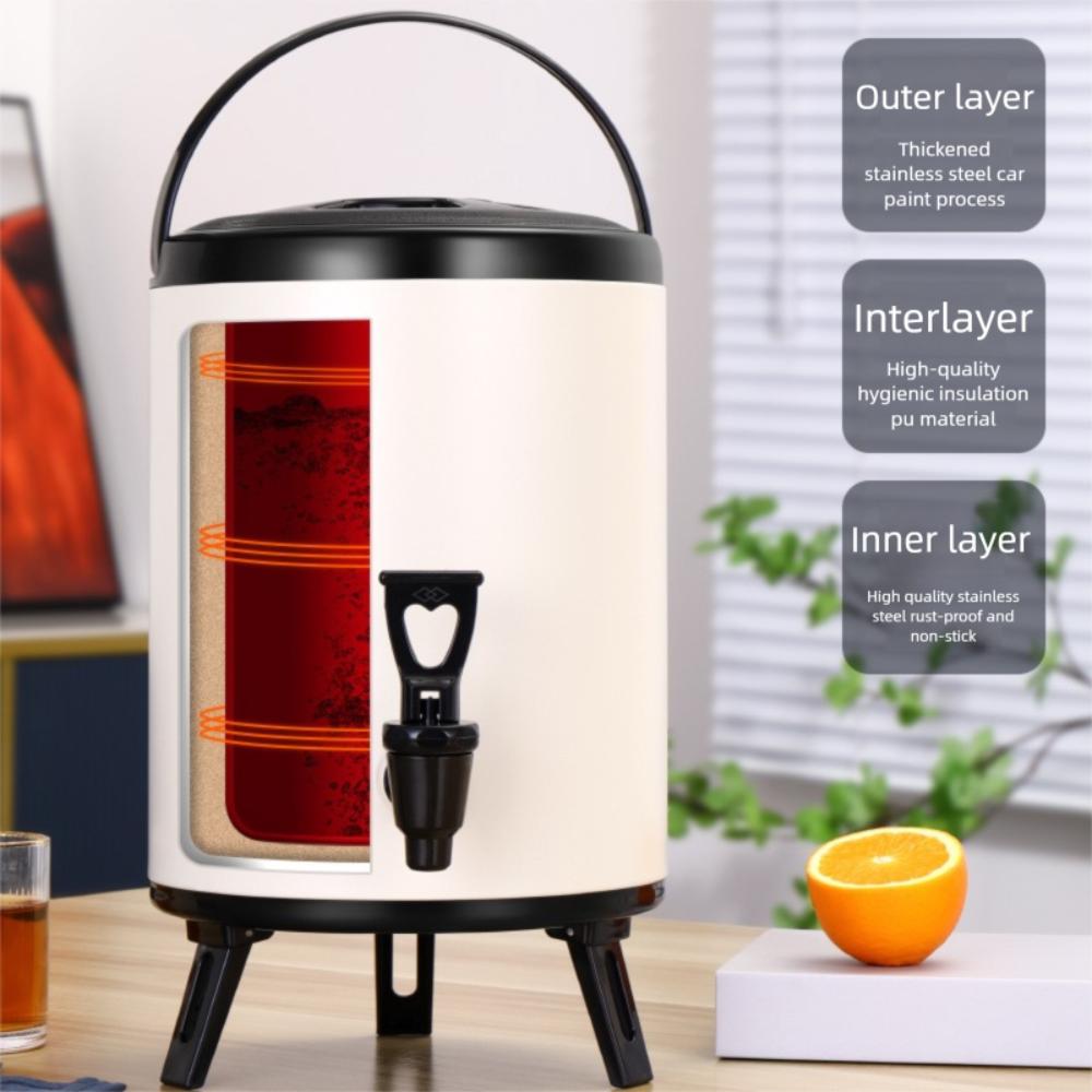 Stainless Steel Milk Tea Bucket Large-capacity Beverage Storage Container