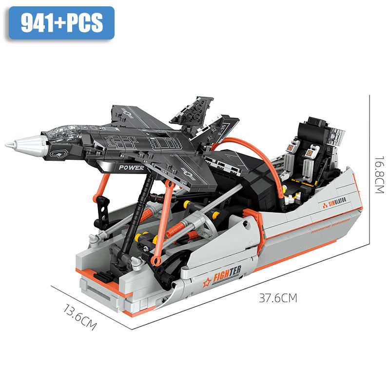 Army style High-Quality Series High-Quality 941Pcs F-35 High-Quality Fighter High-Quality Simulator High-Quality Building High-Quality Blocks