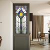 Stained Glass Window Privacy Film Vintage Decorative Frosted Static Cling Waterproof PVC Reusable UV Sun Blocking Glass Sticker Cover