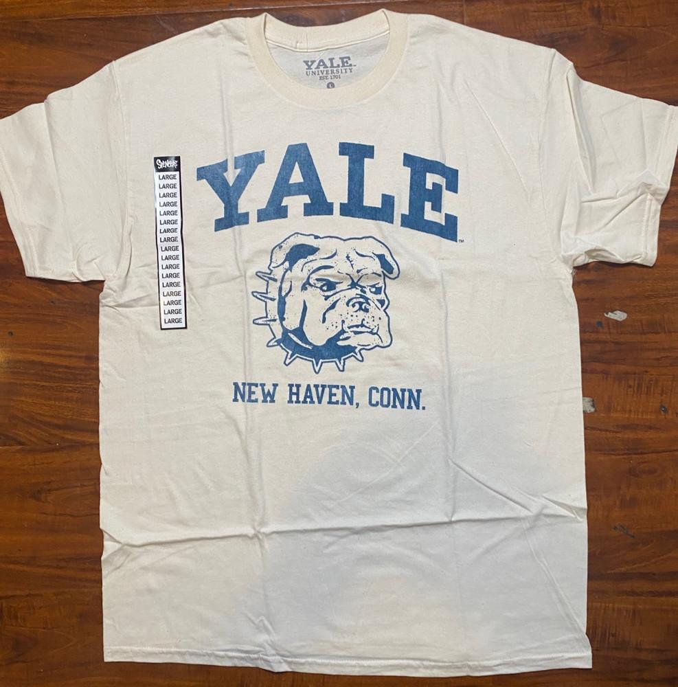 УНИВЕРСИТЕТ ЙЕЛЯ  Бульдог Нью-Хейвен, Конн  Бежевая унисекс футболка - Новая с бирками Унисекс футболка M