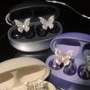 High End Crystal Embellished Butterfly Ear Accessories Metal Construction Easy Compatibility For Customized Headphone Style