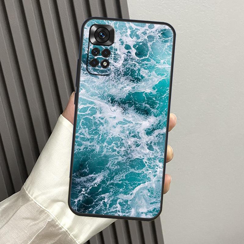 

Синие Морские Волны Чехол для Xiaomi Redmi Note 10 11 12 Pro 8 9 Note 11S 10S Redmi 12C 9C 10A 10C Защитный Корпус Redmi Note 12 Pro 4G