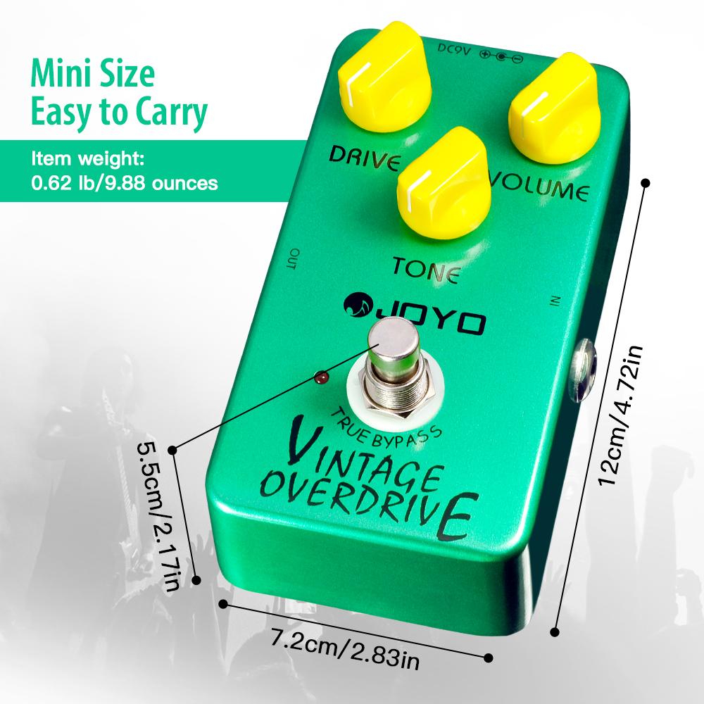 JOYO JF-01 Vintage Overdrive Guitar Pedal Producing Warm Mild Smooth Overtone Overdrive Pedal with Sustain Effects