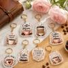 8pcs Colorful Mini Key Chains Acrylic Bag Charm Key Ring New 2D Flat Acrylic Keychain Set  Gift