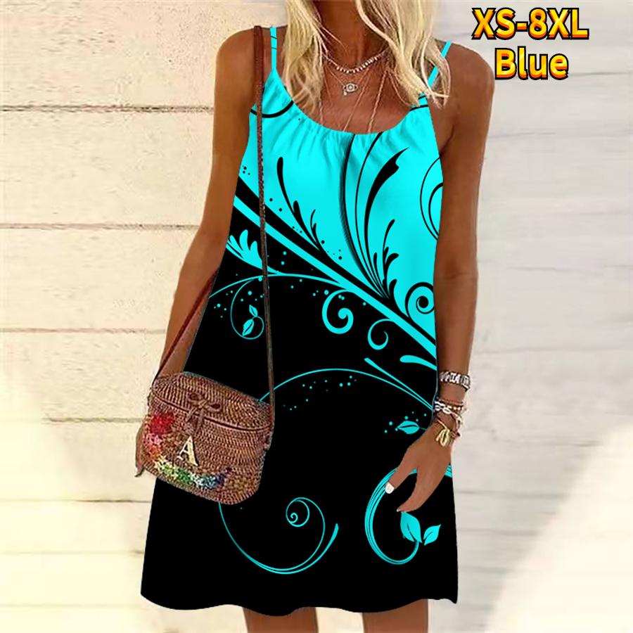 Женское мини-платье с цветочным принтом и травой — фото 4