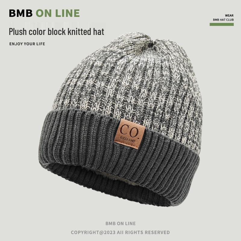 Unisex Winter Wool Knit Hat: Fleece-Lined, Windproof, Trendy Korean Style, Warm and Thickened for Cold Weather.