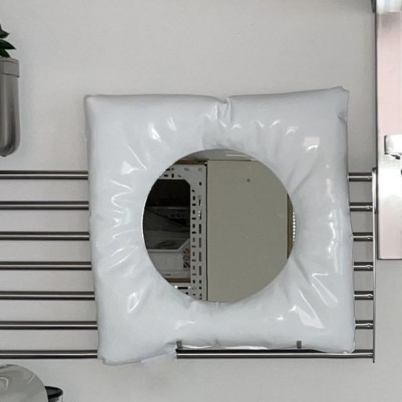 

Korean Style Silver Pillow Wall Mirror Creative Metal Decorative Swing Mirror For Bedroom Living Room Designer Decor 32x32x5cm