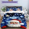 3Pcs Santa Claus Christmas Night Bedding Set Quilt Cover Pillowcase Home Christmas Halloween Gift 1 Duvet Cover 2 Pillowcase S1132