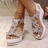 Womens Sandals Fashion Rhinestone Butterfly Decor Platform Sandals Shoes for Women 2026 Platform Rome Sandles Summer Beach Shoes