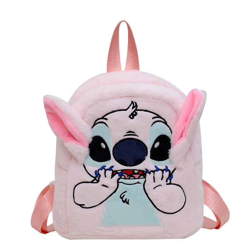 Stitch Plush Backpack For Students With Cushioned Straps Durable Polyester Material Special Characters Included
