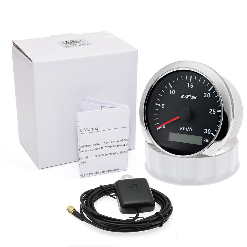 85MM GPS Speedometer Gauge For Motorcycle Marine Boat Truck 30~200 Kmh Speed Gauge Meter With GPS Antenna 7 Color LED Backlight