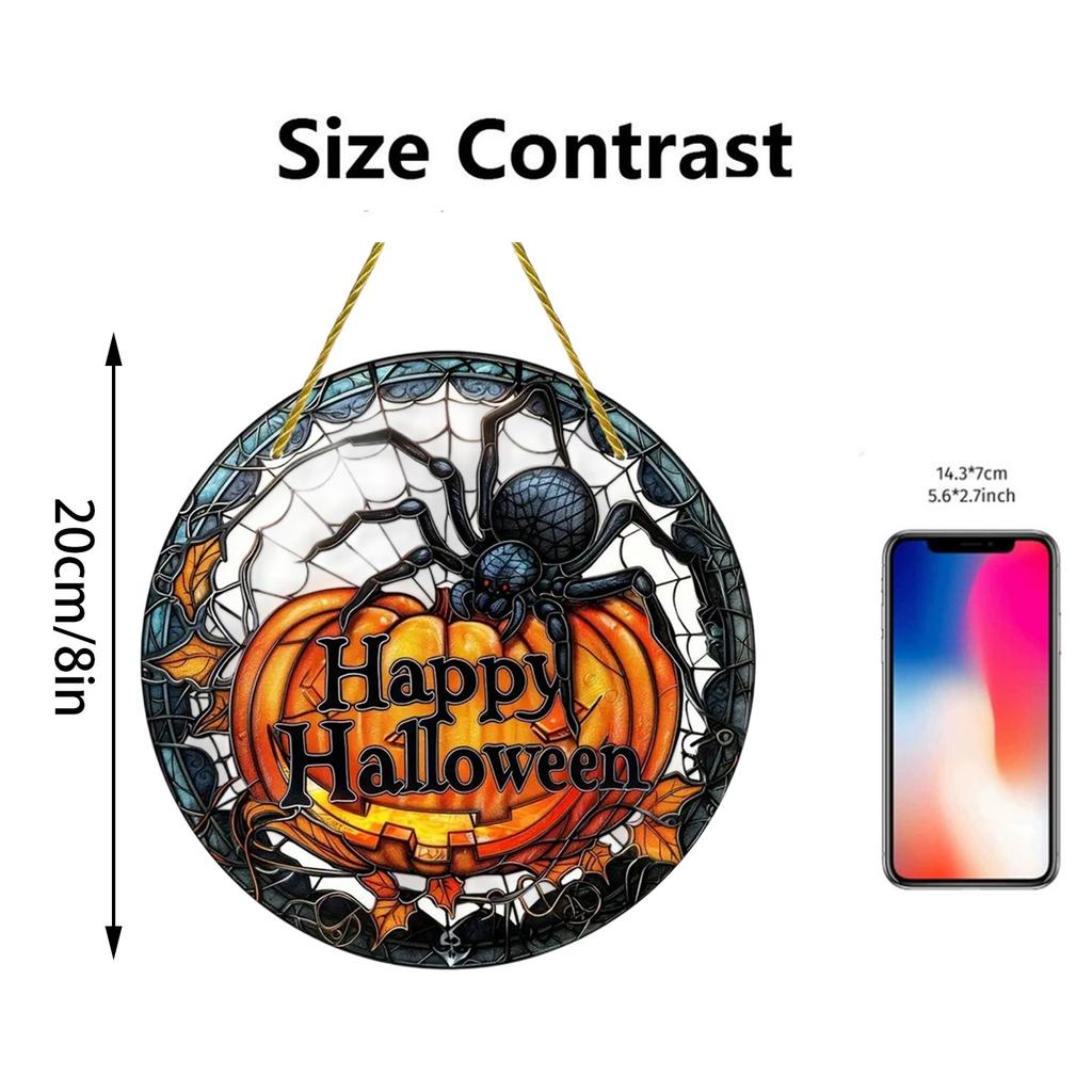 Halloween Spider Pumpkins Acrylic Disc Decoration Pendant Haunted House Party, Activity Pendant, Home, Garden Decoration