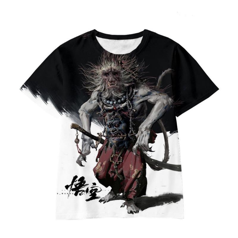 Wukong Cartoon Game 3D Digital Printed Loose Casual T-shirt