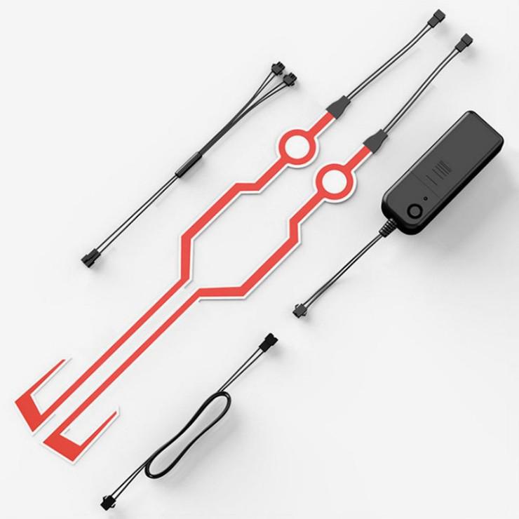 Striscia LED Luminosa per Casco da Motociclista per la Sicurezza nella Guida Notturna