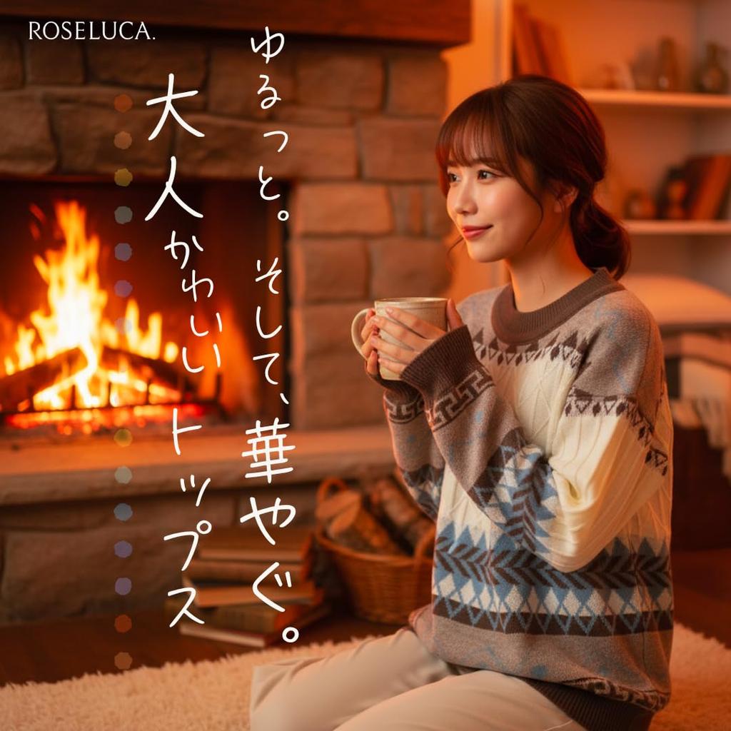 Knit Long Round Geometric Retro 3D Diamond Size M ROSELUCA. Women's Sweater, Autumn/Winter, Sleeve, Neck, Pattern, Figure-Flattering, Style, Pattern,