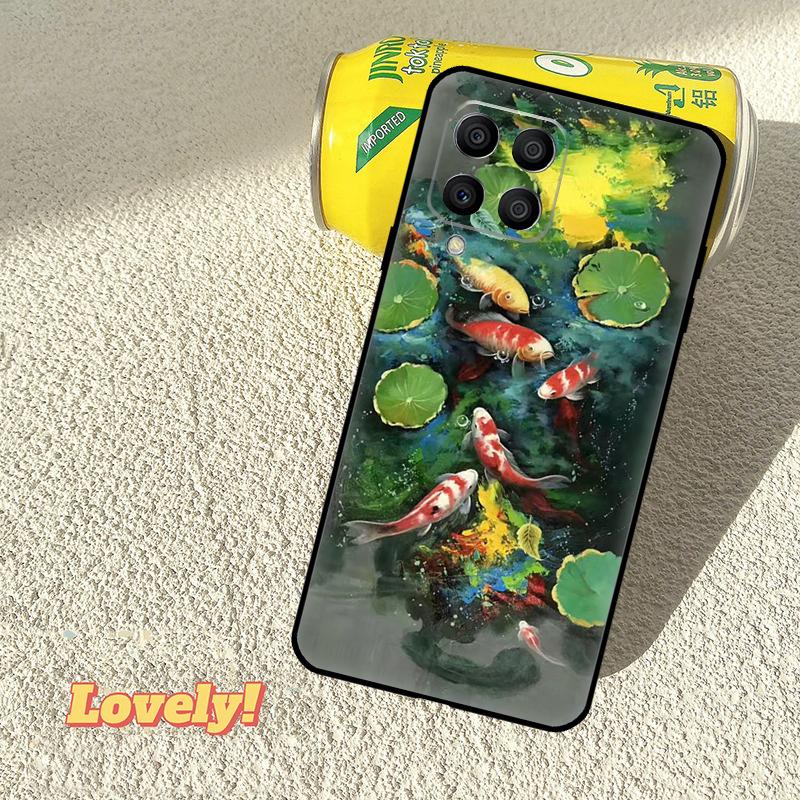 Koi Carp Fish Painting Case For Samsung Galaxy M31 M56 M13 M33 M53 M15 M35 M55 M06 M16 M36 M12 M32 M52 M14 M34 M54