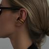 Ingemark Trendy C-shaped Stainless Steel Clip  Earrings Women Women Retro Multi-layer Geometric Ear Cuffs Non-Piercing Earrings