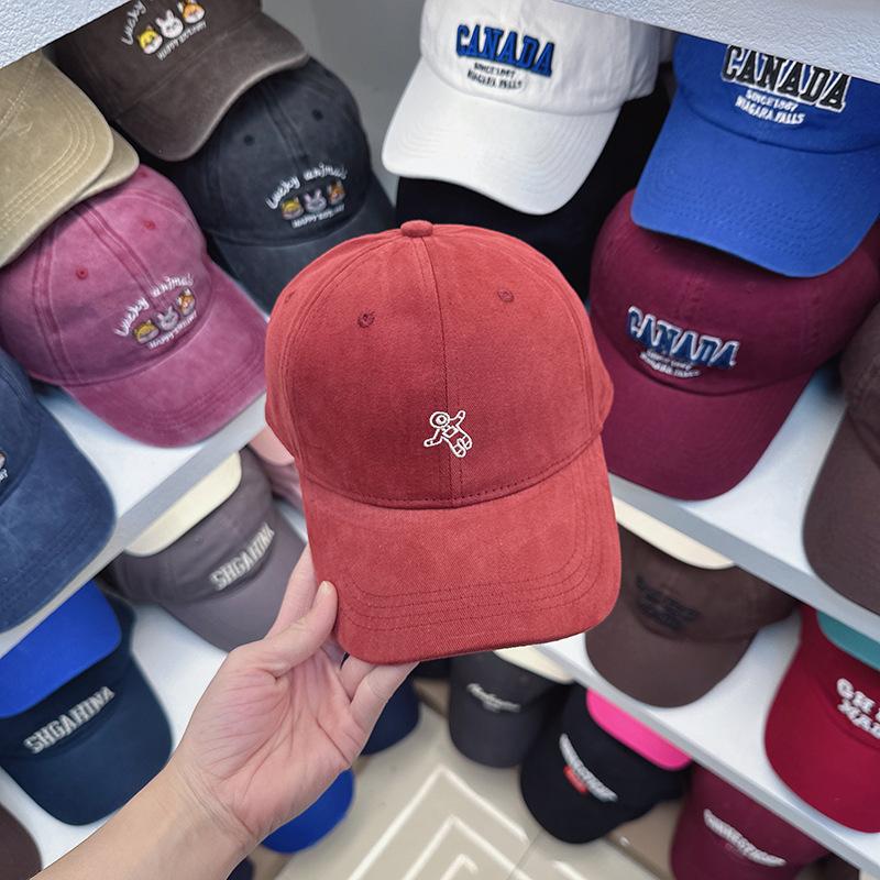 New baseball cap women's spring summer cute versatile big head circumference wide brim show face small shade hard top cap