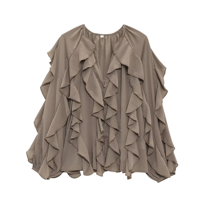 Kaslead New Arrival Women's Fashion Style Fashion Minimalist Laminated Decoration Shirt 4786063