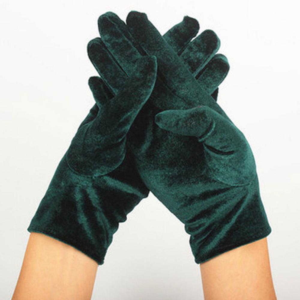 Party Cycling Soft Autumn Women Warm Gold Velvet Gloves Driving Gloves Full Finger Mittens Elastic