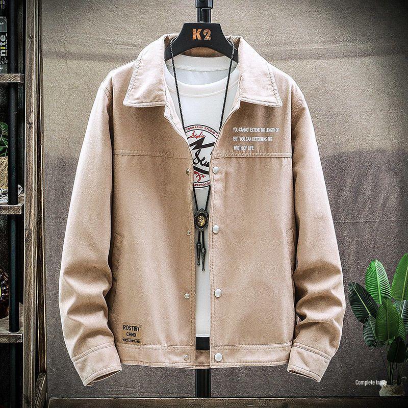 Men's Trendy Suede Denim Jacket - Autumn/Winter 2026 Korean Style