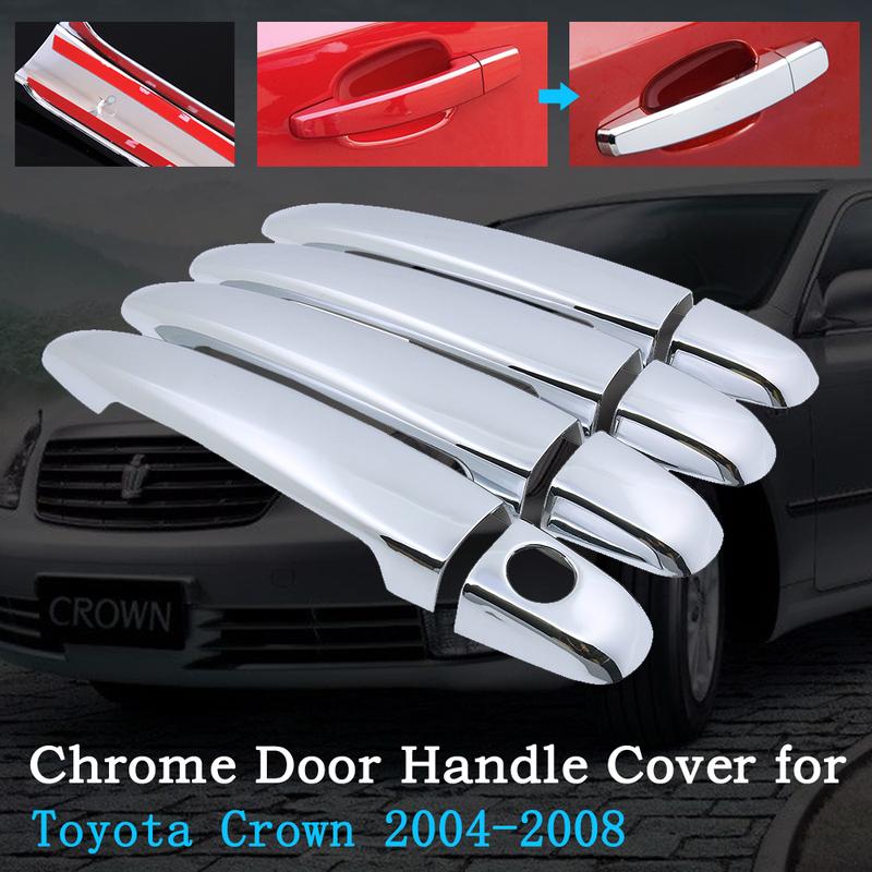Chrome Car Door Handle Cover for Toyota Crown S180 MK12 2004~2008 Luxury Covers Car Trim Set Exterior Accessories 2005 2006 2007