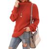Women S Plus Size High Neck Long Sleeve Loose Knit Pullover Sweater