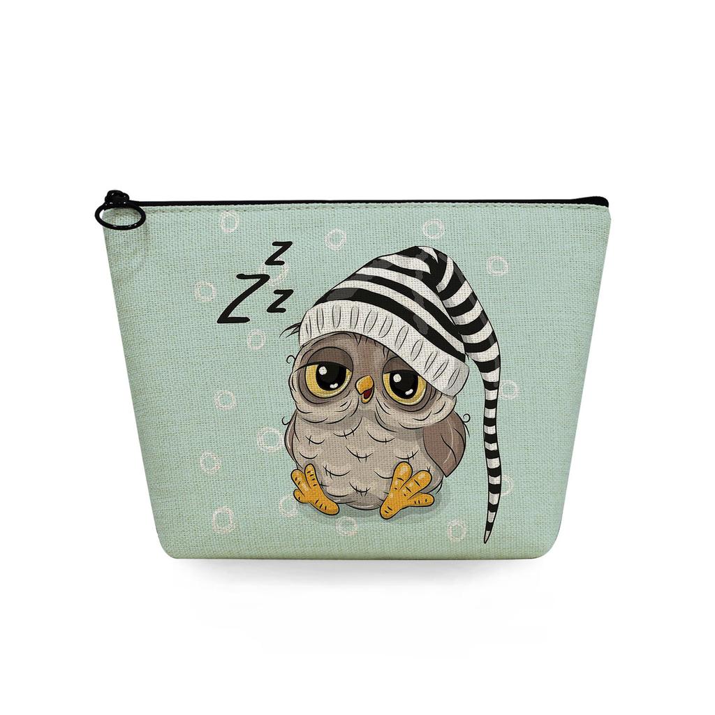 Women Owl Print Cosmetic Bag Toiletries Organize Travel Storage Case 6714