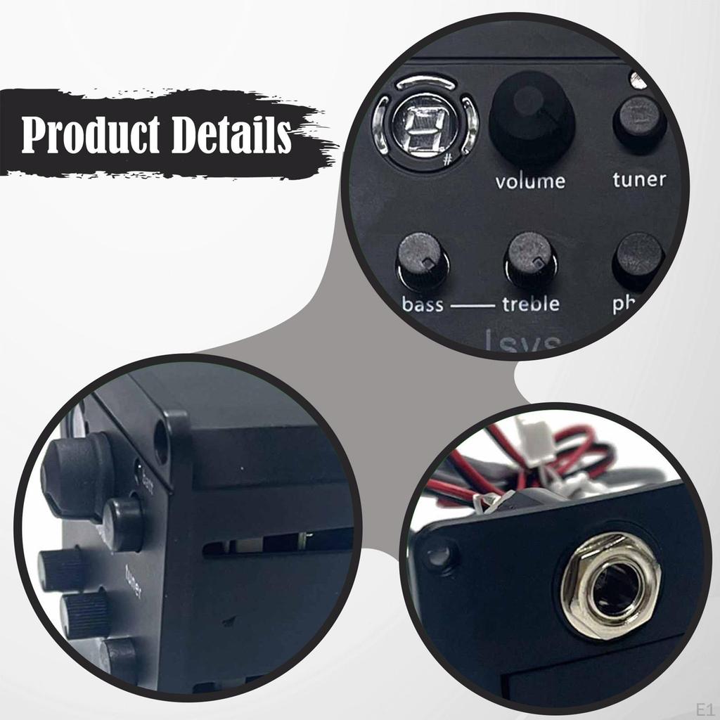 Guitar Pickup Preamp System EQ Musical Instrument Accessories Onboard Preamps for Stage
