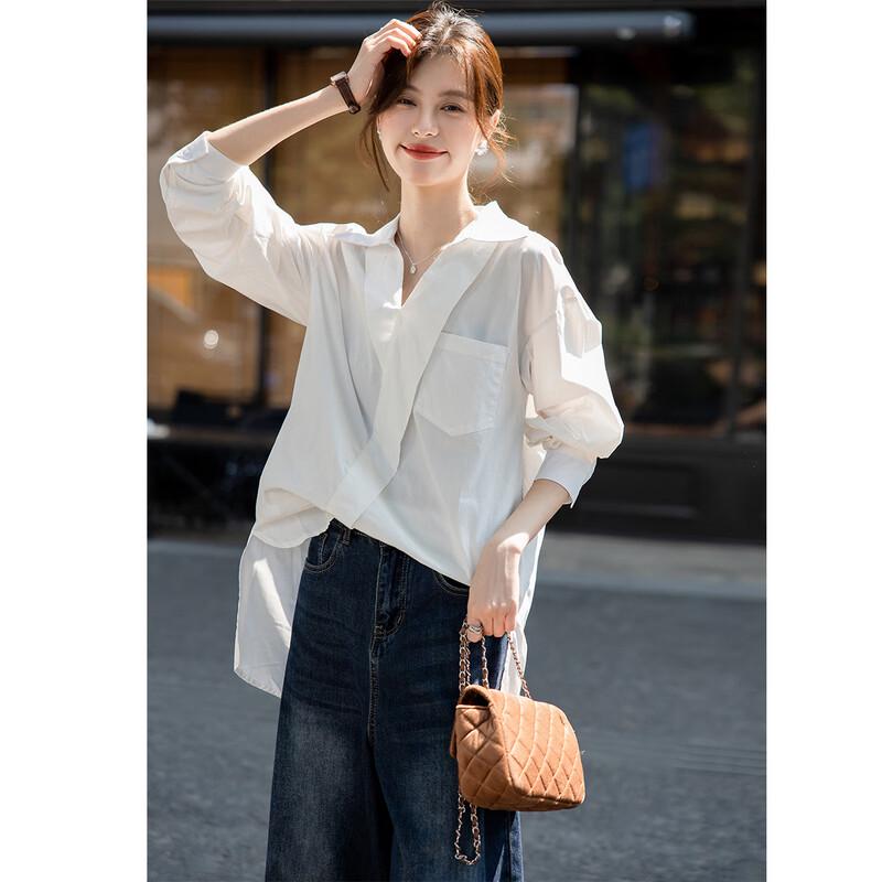 

ITISF4 Modern French Style Long-Sleeve Shirt XL