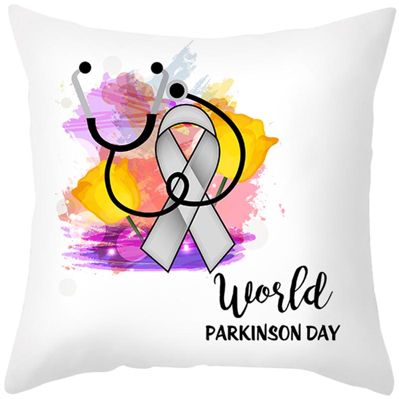 Peach Skin Pillow Cover Letter Ribbon Printing Sofa  Cushion  Household Goods