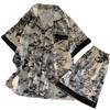 New Chinese Ink Painting Printing Short-Sleeved Shorts Women'S Summer Temperament Style Loungewear Can Be Worn Outside