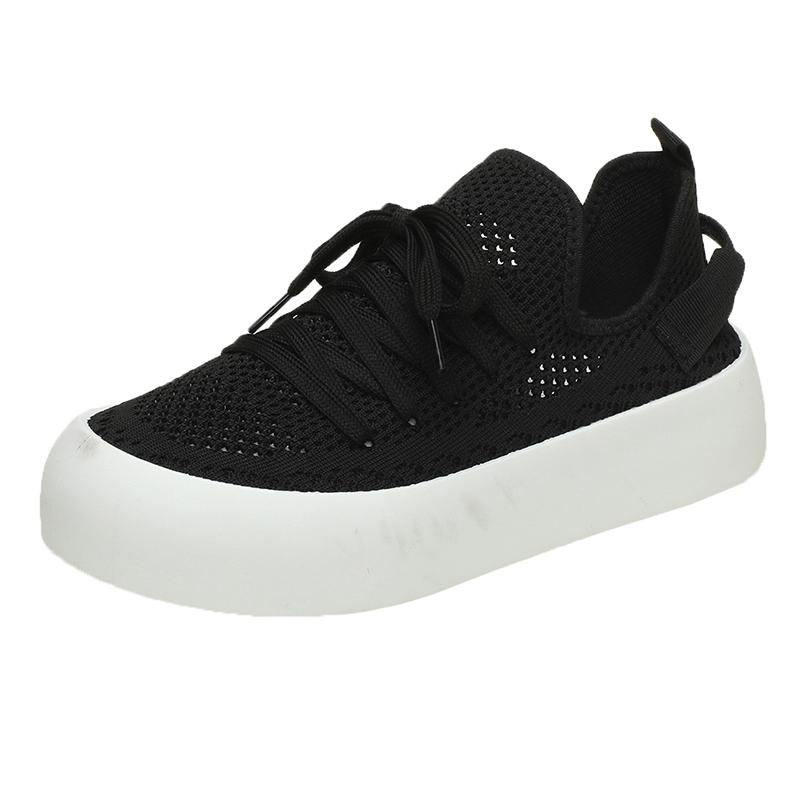 

Модные дышащие кроссовки для женщин 2024 года, осень, новые мягкие трикотажные зеленые кроссовки, женские легкие нескользящие повседневные туфли 40 чёрный