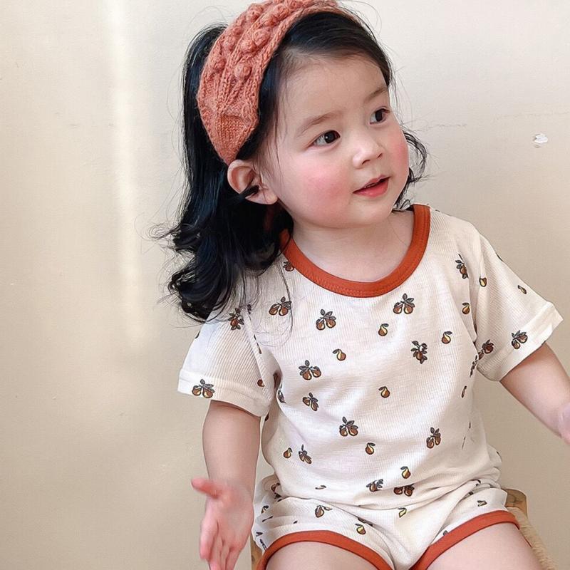 

Детский комплект для отдыха из двух предметов с коротким рукавом и шортами для мальчиков и девочек, летний тонкий комплект детской пижамы с принтом 120